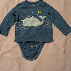 4 For $12 Bundle - Baby Gap Whale Onesie T-Shirt Bodysuit 18-24 M